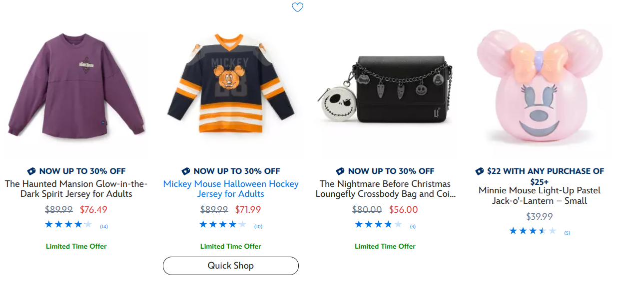 Disney Store Canada: Up to 30% Off Halloween & 70th Anniversary Styles