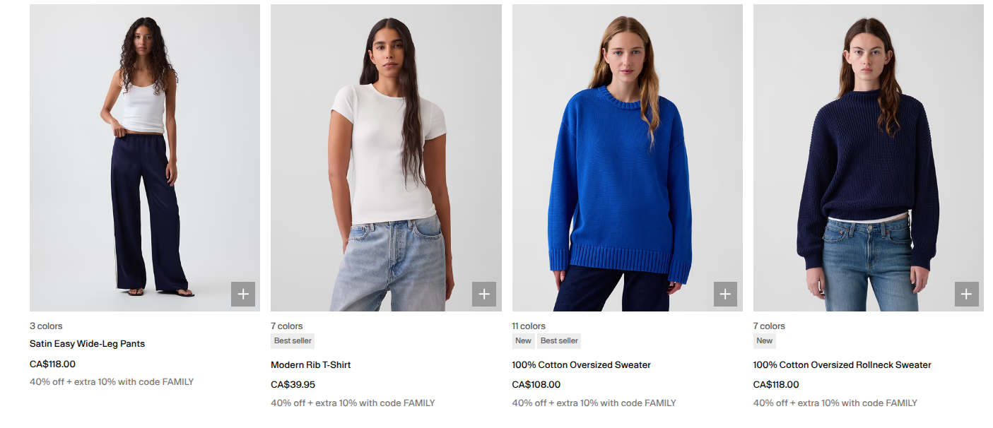 Gap Canada: 40% Off Everything — Including New Arrivals