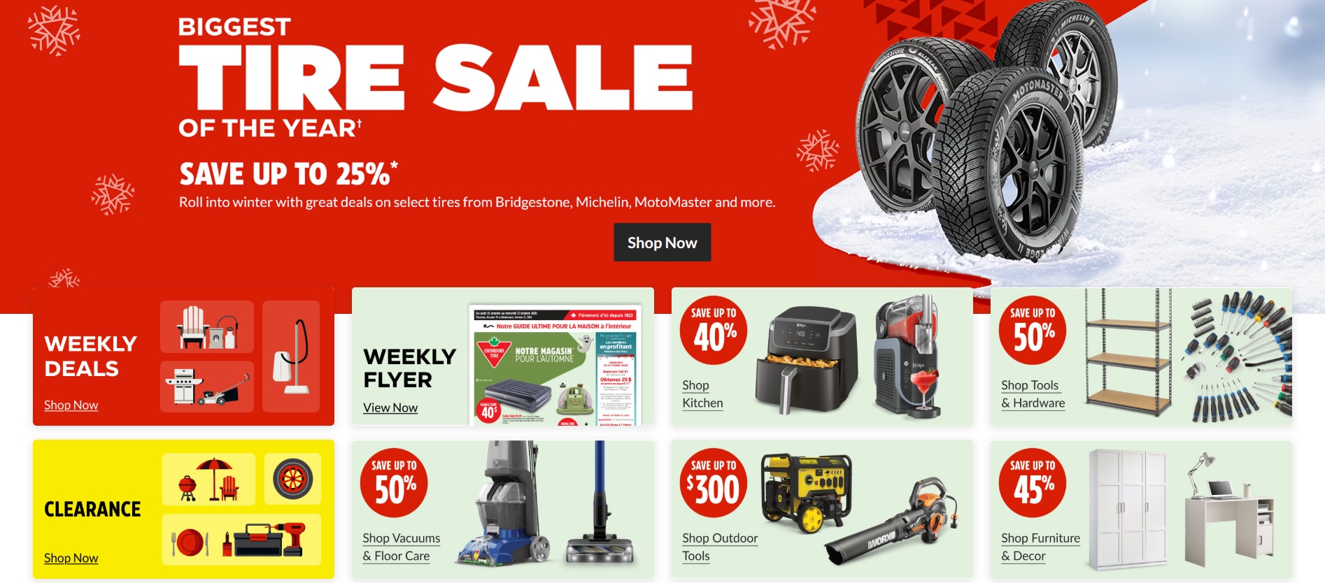 Canadian Tire's Biggest Tire Sale: Up to 25% Off + Bonus CT Money