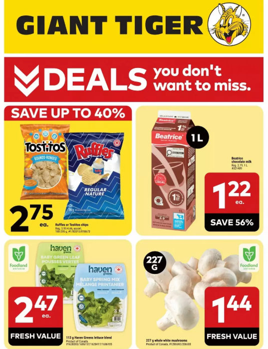 Giant Tiger Flyer: Tostitos & Ruffles at $2.75 This Week β slide 1
