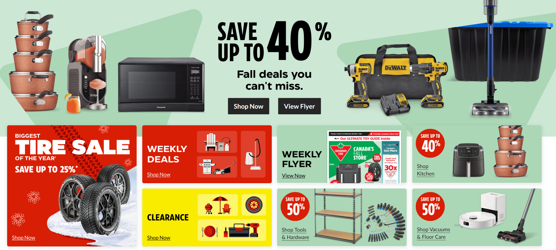 Canadian Tire's Fall Sale: Up to 50% Off Tools, Vacuums & Kitchen — slide 1